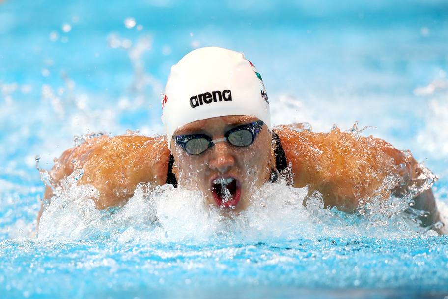 Londra. Katinka Hosszu (Ungheria) durante la gara dei 400 misti ai Campionati europei di nuoto. (Getty Images).